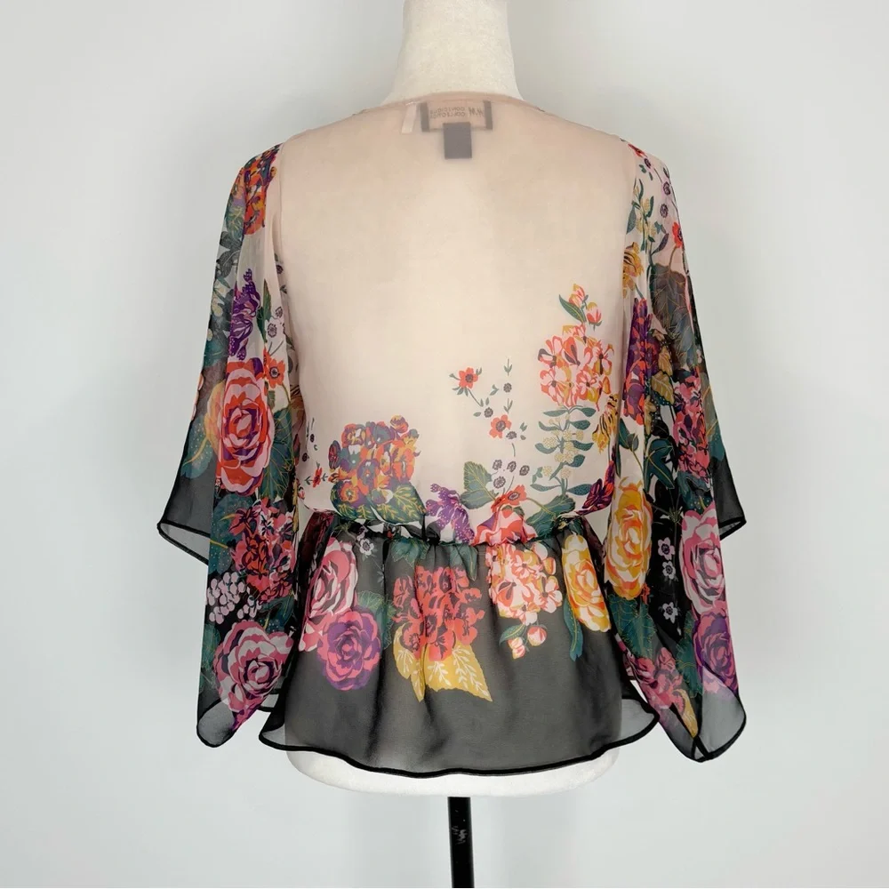 H&M sheer floral kimono blouse - Picture 6 of 8